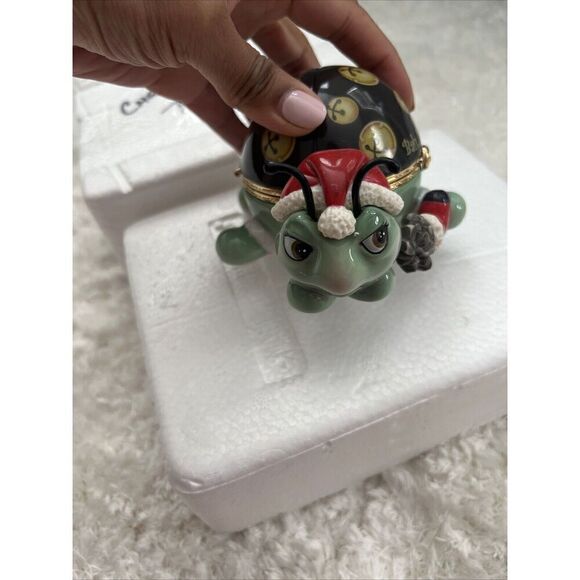 Bradford Exchange Musical Trinket Box Bah Humbug Turtle Cute as Holiday Bug Nice - Picture 2 of 5